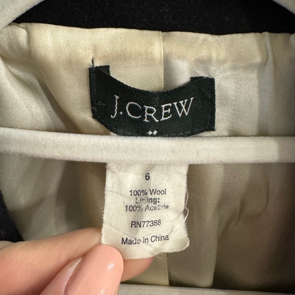 J.Crew Classic Black 100% Wool Coat Size 6 - Picture 4 of 4